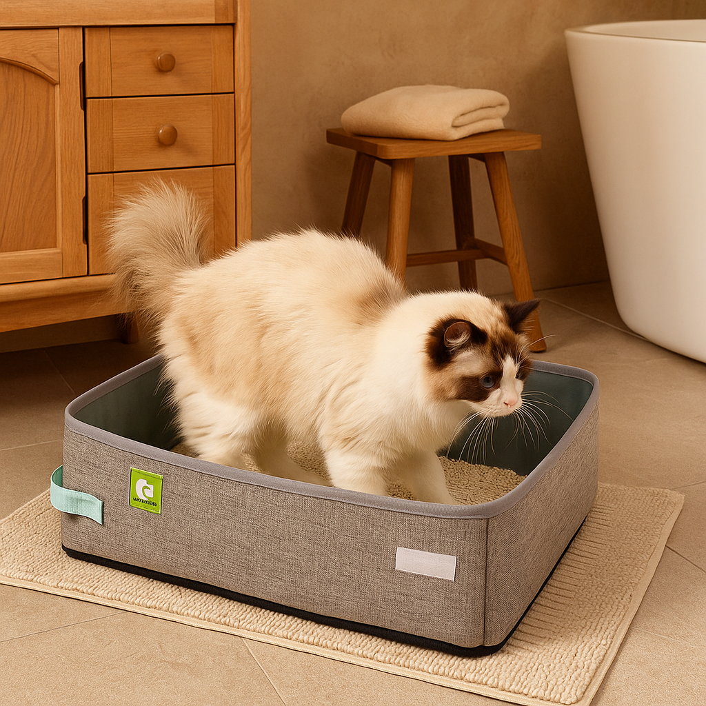 Bac à Litière Chat - NomadLiti™ - Gris