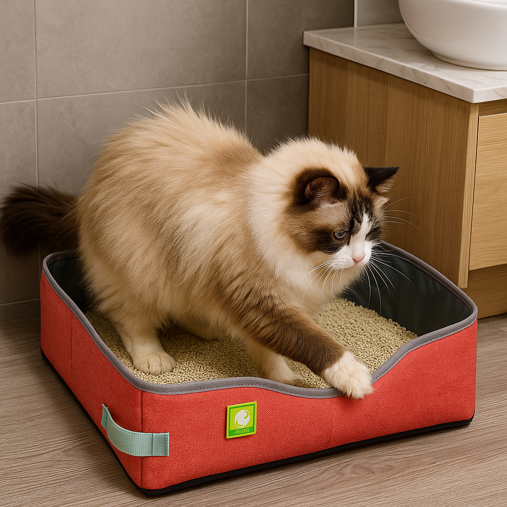Bac à Litière Chat - NomadLiti™ - Rouge