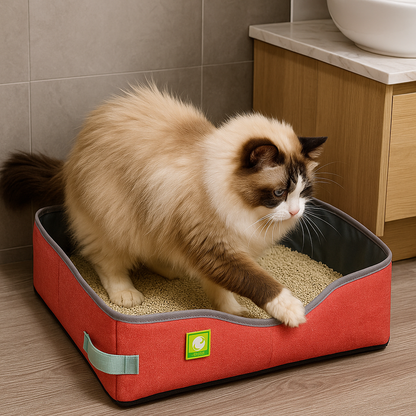 Bac à Litière Chat - NomadLiti™ - Rouge