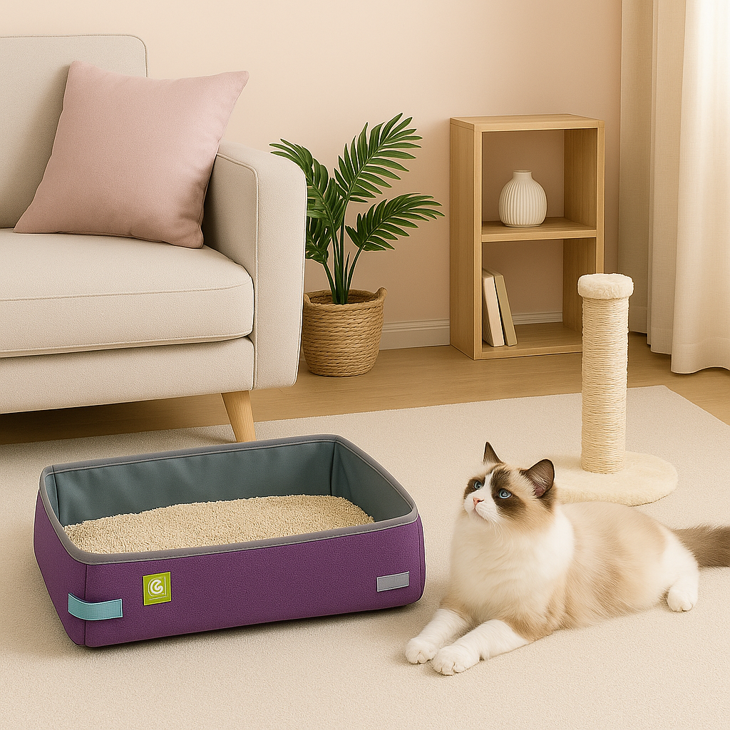 Bac à Litière Chat - NomadLiti™ - Violet